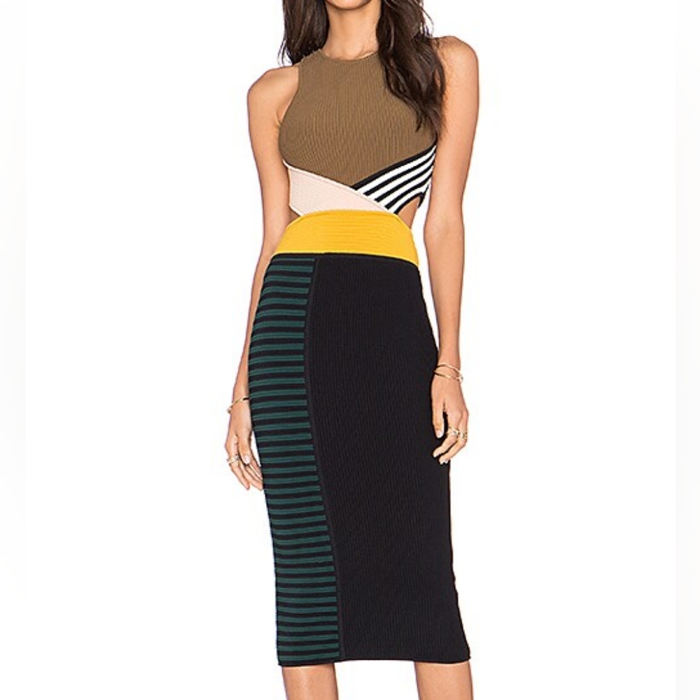 Ronny KOBO Colorblock Midi Dress Size XS